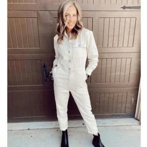 Sandy Liang Cream Utility Jumpsuit